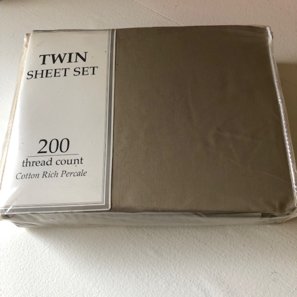 Twin Sheet Set - Taupe NWOT